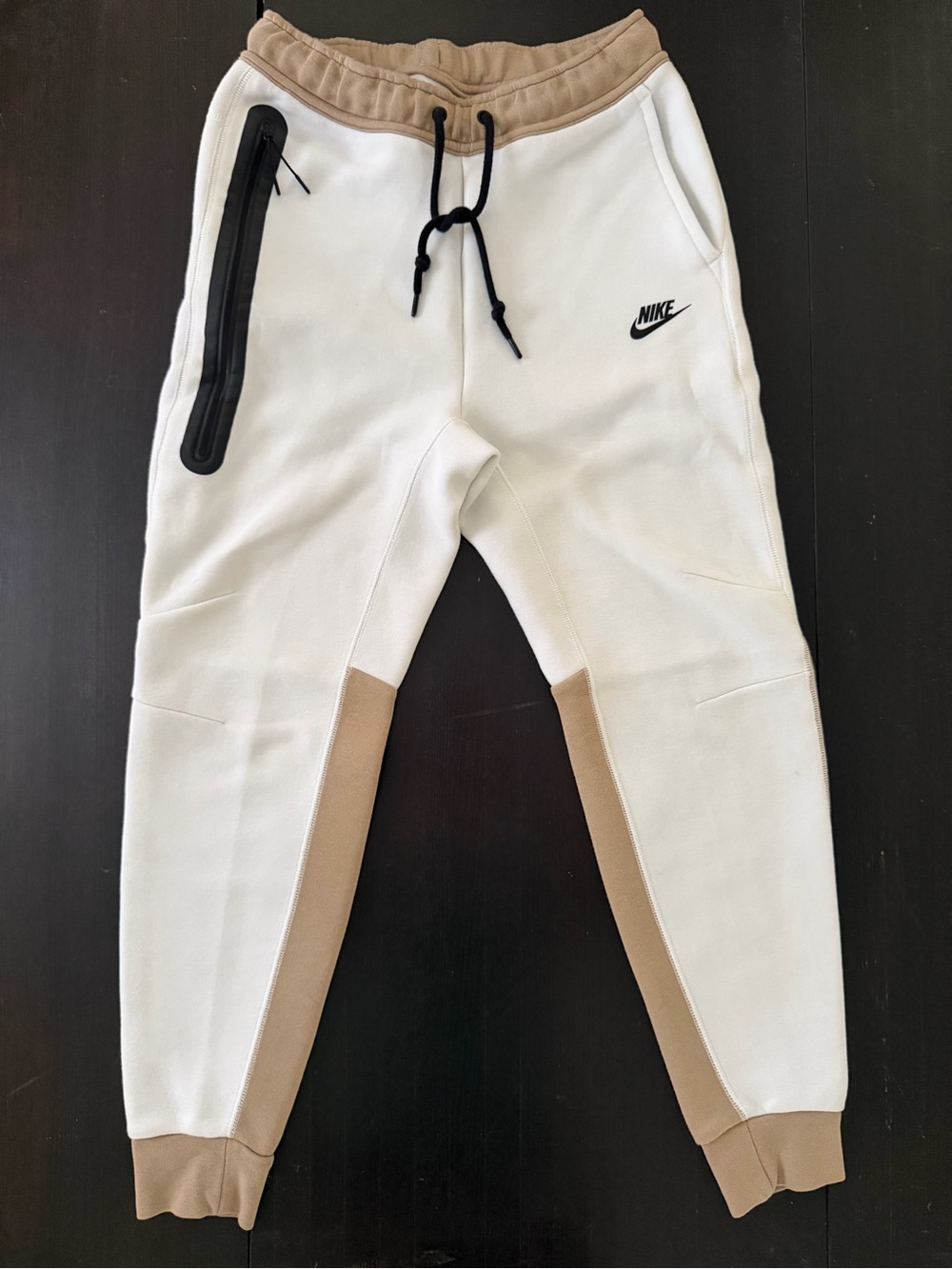 Nike White and Tan Tech Joggers